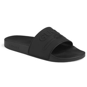 Gucci Logo Rubber Slide 'Black